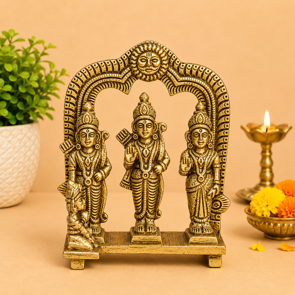 Brass Ram Darbar Statue