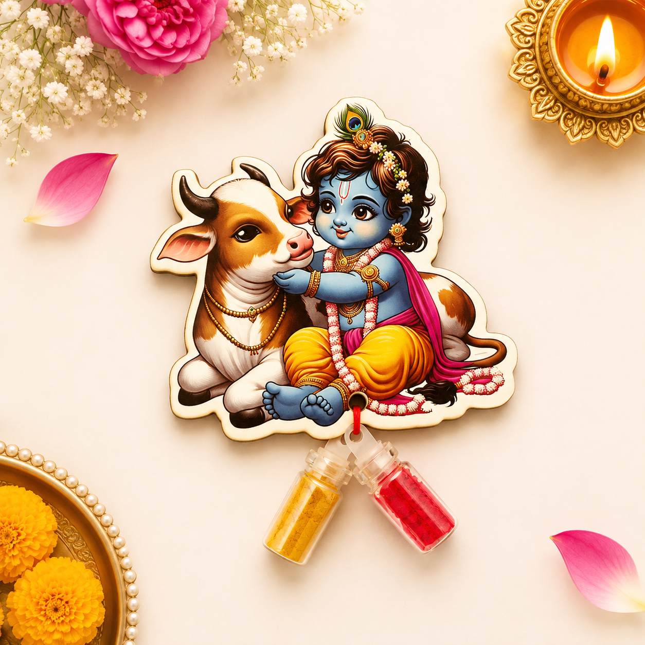 Krishna Haldi Kumkum, Varalakshmi Vratam, Pooja & Tambulam Return Gifts, Indian Wedding Favors, Manjal Kumkumam, Housewarming Gift