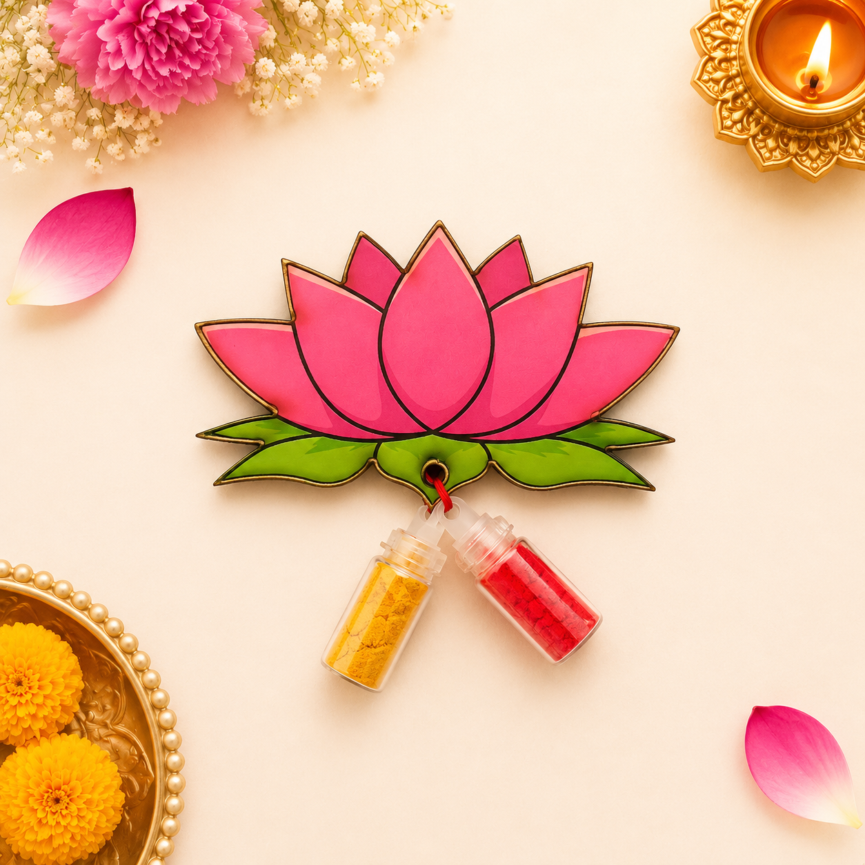 Lotus Haldi Kumkum, Varalakshmi Vratam, Pooja & Tambulam Return Gifts,  Indian Wedding Favors,Manjal Kumkumam, Housewarming Gift