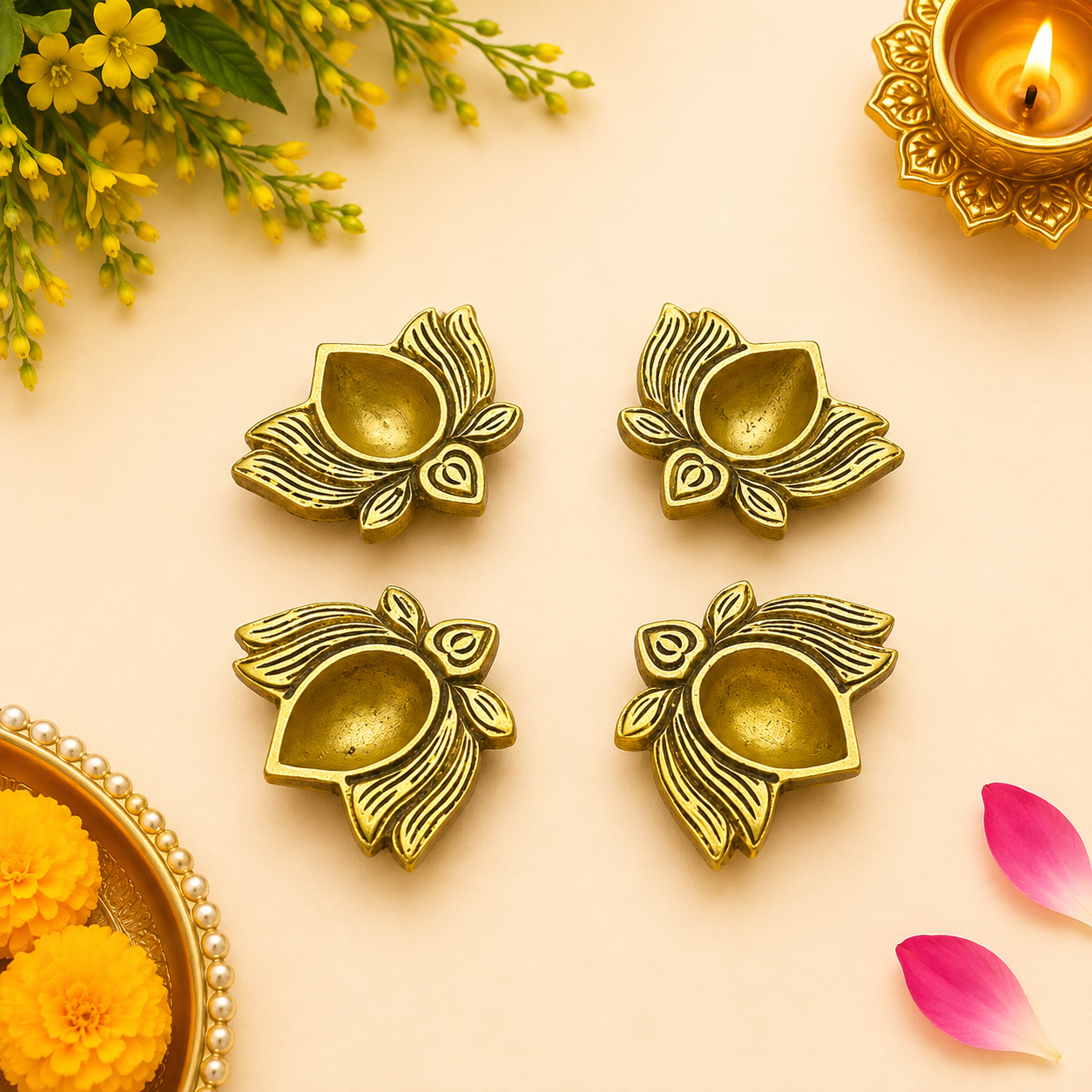 Lotus Diya (Set of 2)