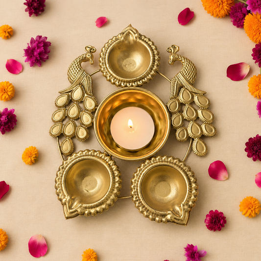 Mini Peacock Diya Urli