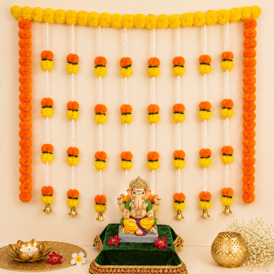 Marigold Backdrop with Bell Hanging