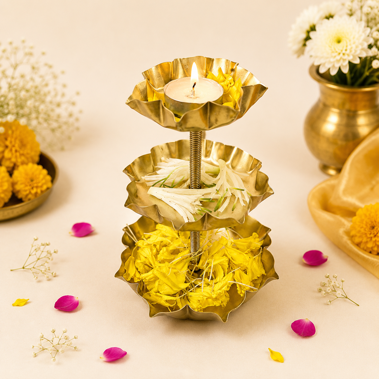Decorative Three Tier Candle Stand