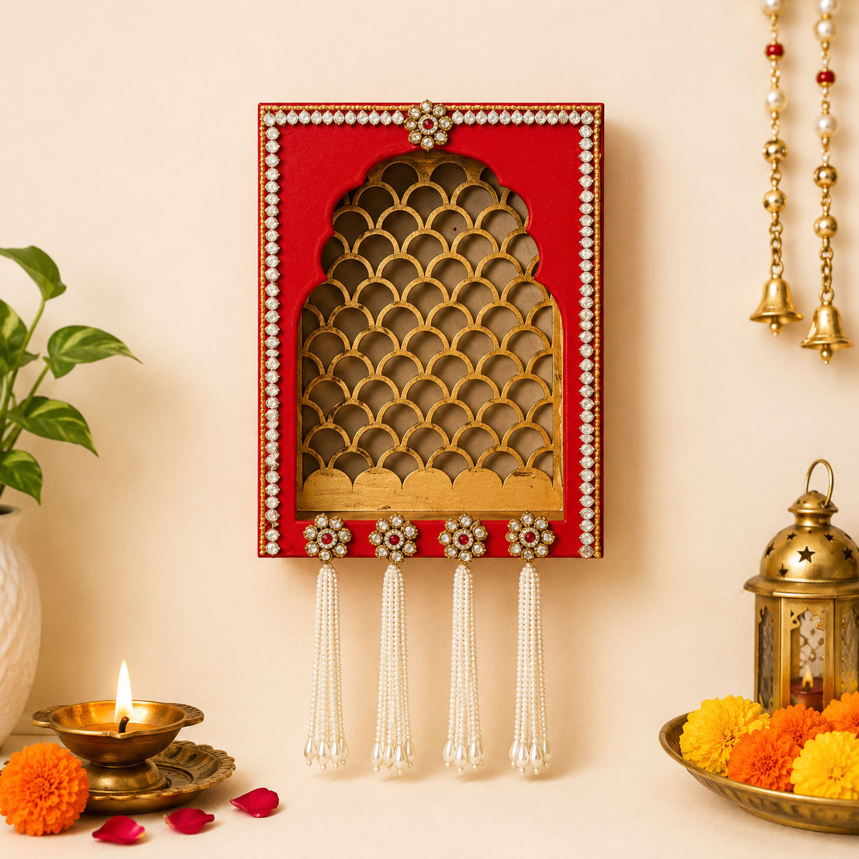 Decorative Wall Jharokha for Diwali Decor | Traditional Indian Wall Art Frame