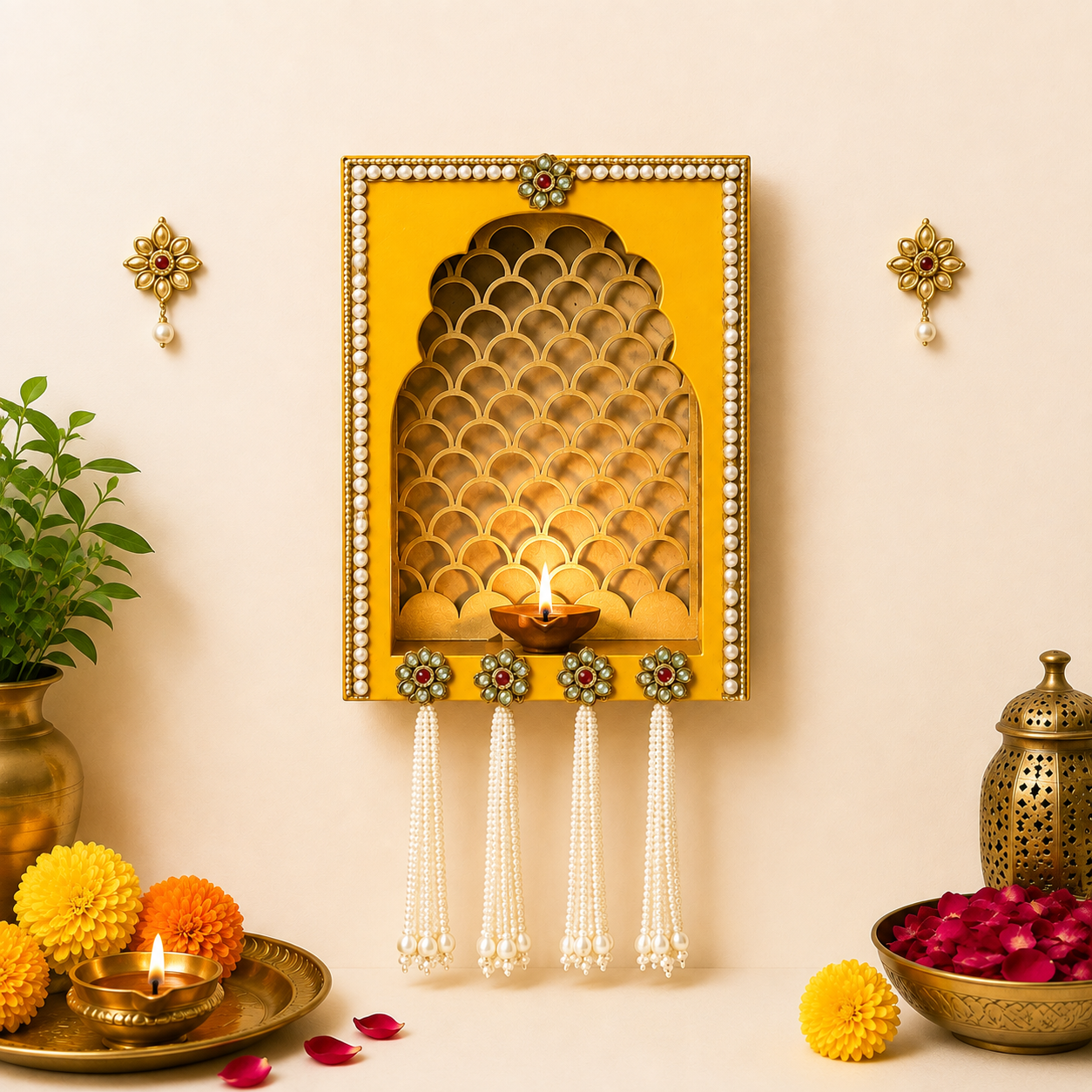 Decorative Wall Jharokha for Diwali Decor | Traditional Indian Wall Art Frame