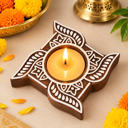Swastik Shape Tea Light Holder