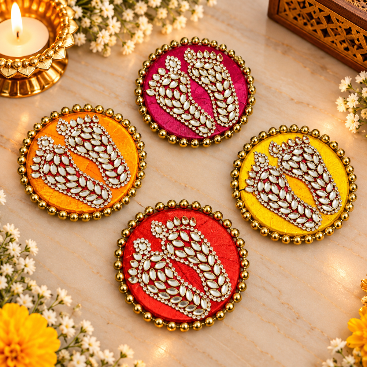 Kundan and Pearl Laxmi Charan Paduka