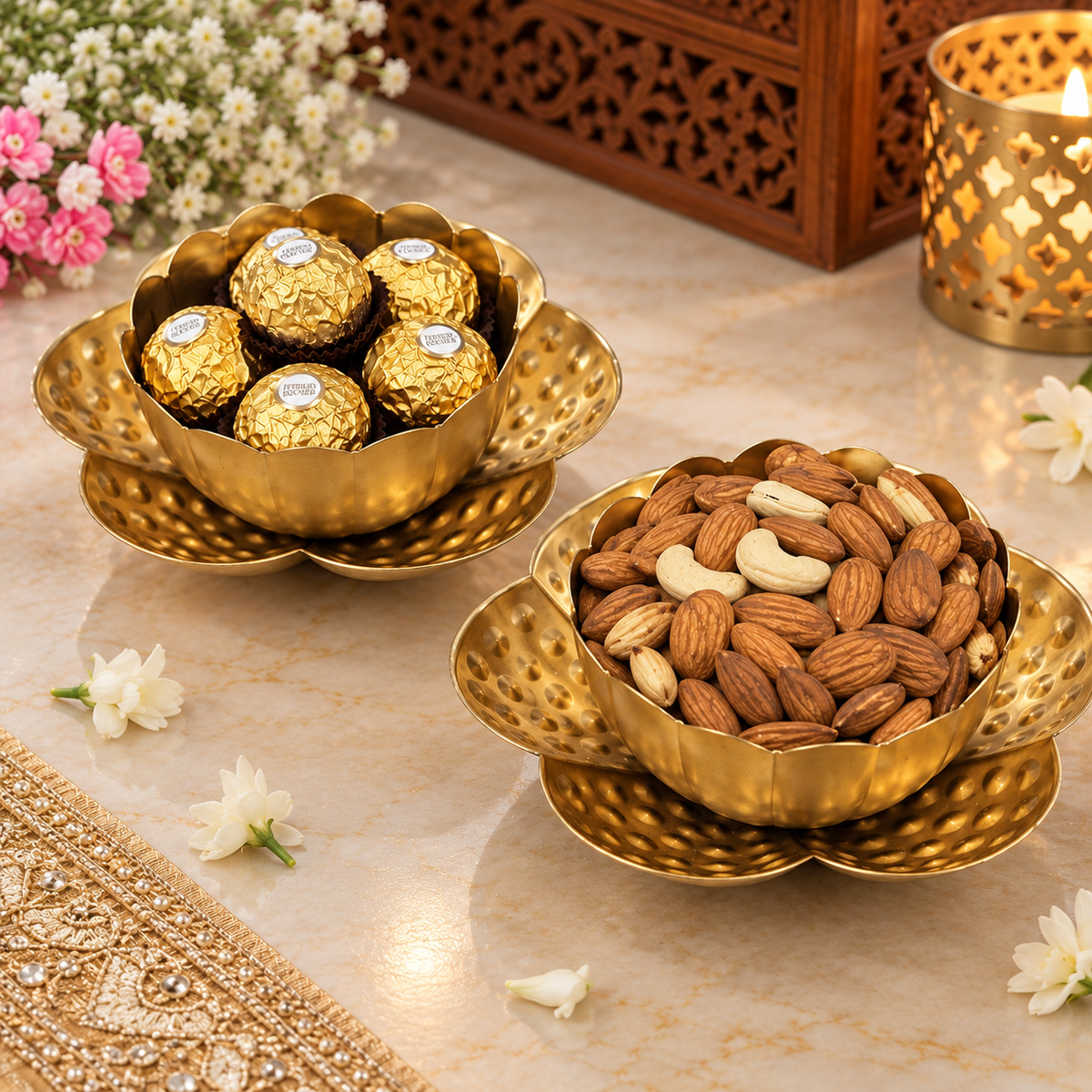Flower Bowls For Dryfruits/ Chocolate Serving (Single Piece)