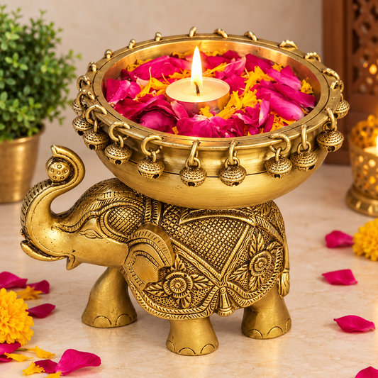 Elephant Urli With Bells