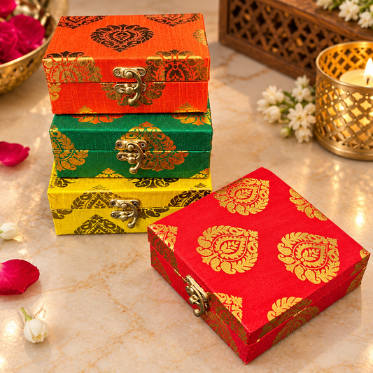 Square Brocade Design Gift Box
