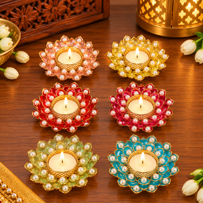 Petal Pearl Diya (Set Of 4)