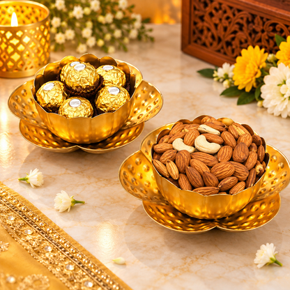 Flower Bowls For Dryfruits/ Chocolate Serving (Single Piece)