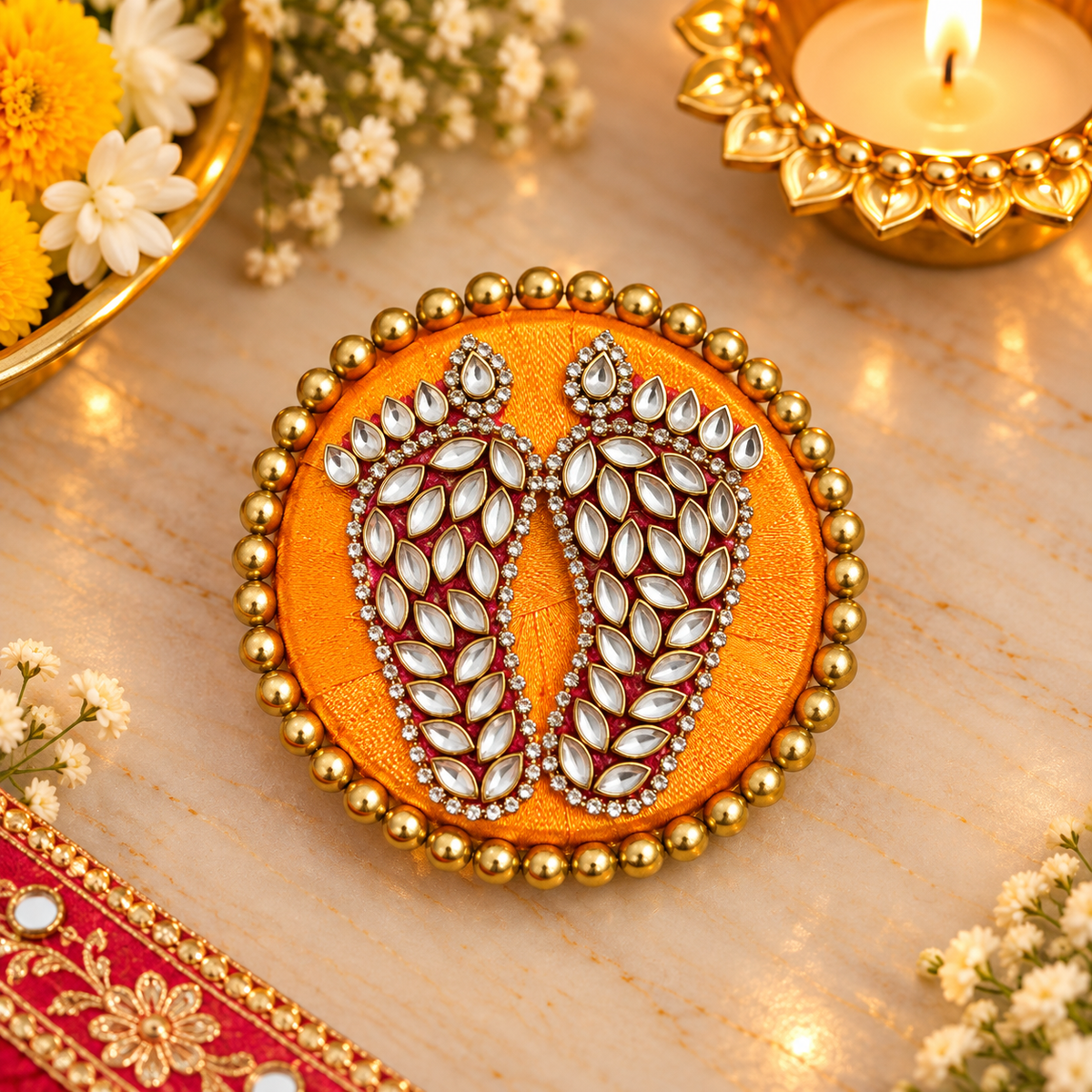 Kundan and Pearl Laxmi Charan Paduka