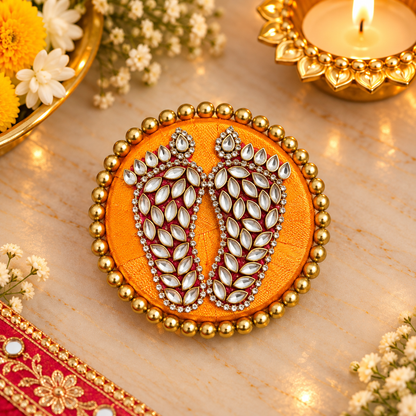 Kundan and Pearl Laxmi Charan Paduka