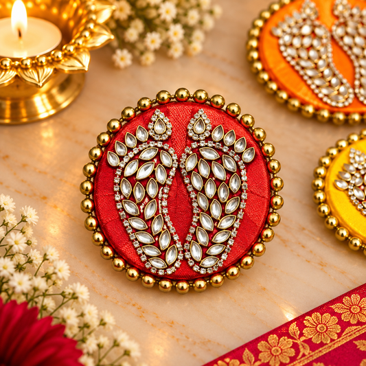 Kundan and Pearl Laxmi Charan Paduka