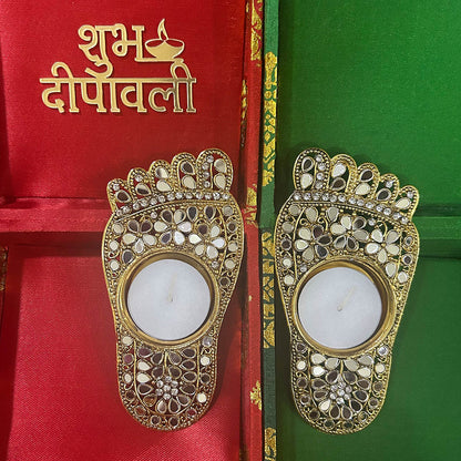 LaxmiCharan Mirror Tea Light (Pair)