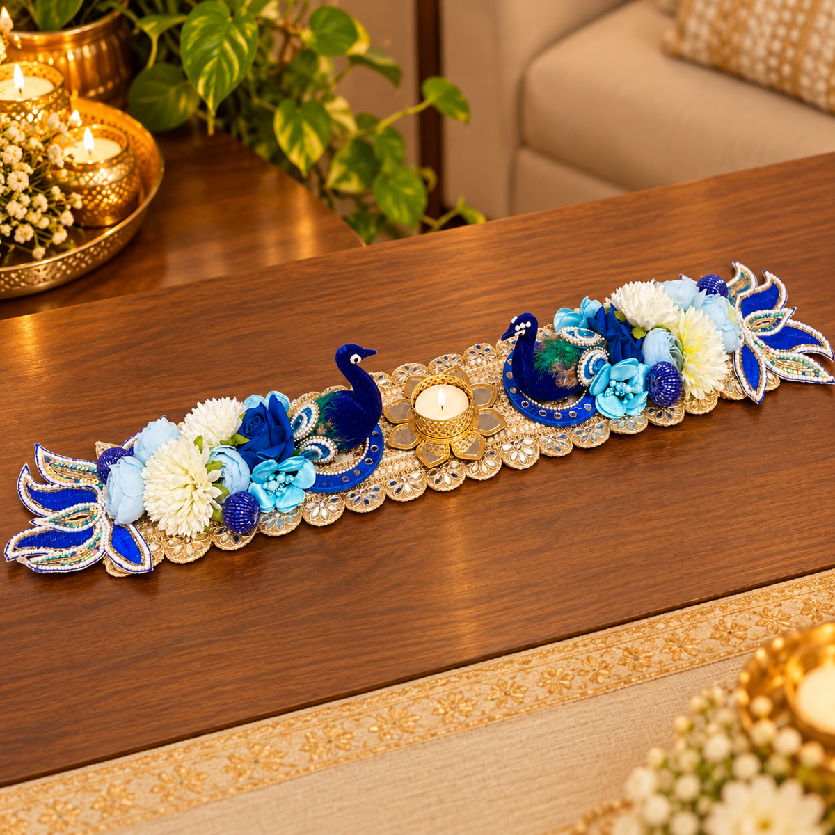 Peacock Table Runner