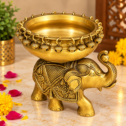 Elephant Urli With Bells