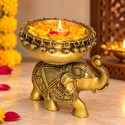 Elephant Urli With Bells