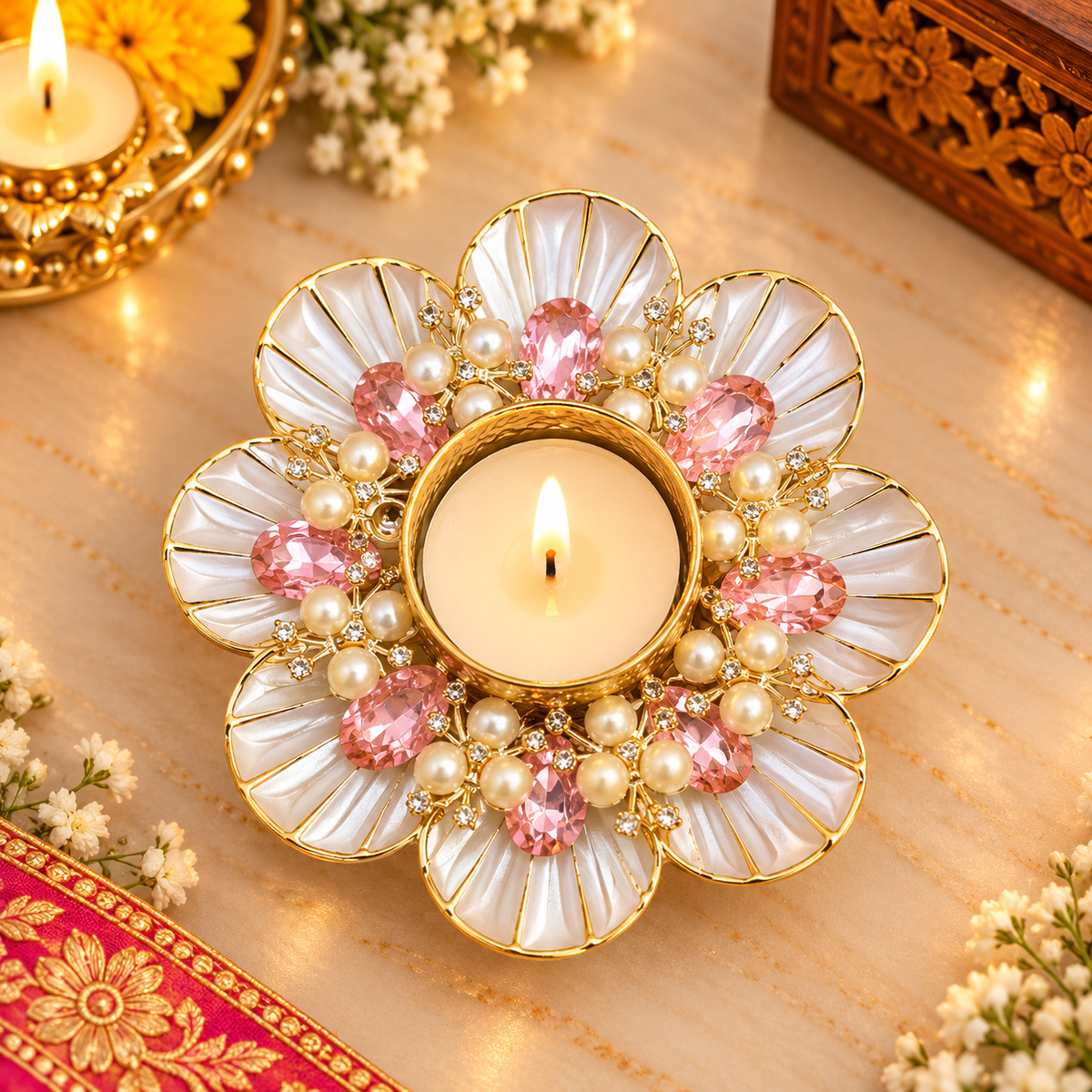 Shell Tealight Holder – Elegant Decorative Candle Holder