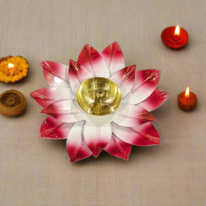 Metal Lotus Flower Shape Diya