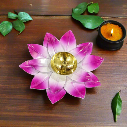 Metal Lotus Flower Shape Diya