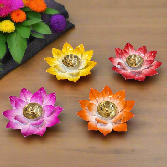 Metal Lotus Flower Shape Diya