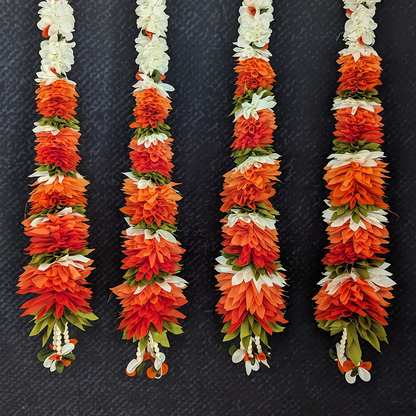 Fabric Garlands Orange - White (Pair)