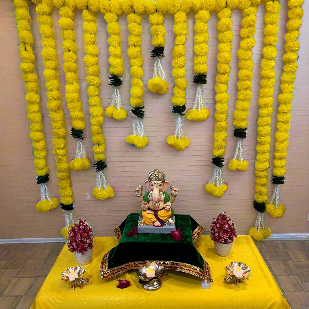 Yellow Marigold With Tassels Backdrop