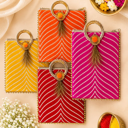 Traditional Gotta Gifting Bag 10 x 8 Inch | Indian Return Gift Bag for Wedding, Haldi, Mehndi & Diwali | Festive Favor Bag