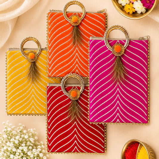 Traditional Gotta Gifting Bag 10 x 8 Inch | Indian Return Gift Bag for Wedding, Haldi, Mehndi & Diwali | Festive Favor Bag