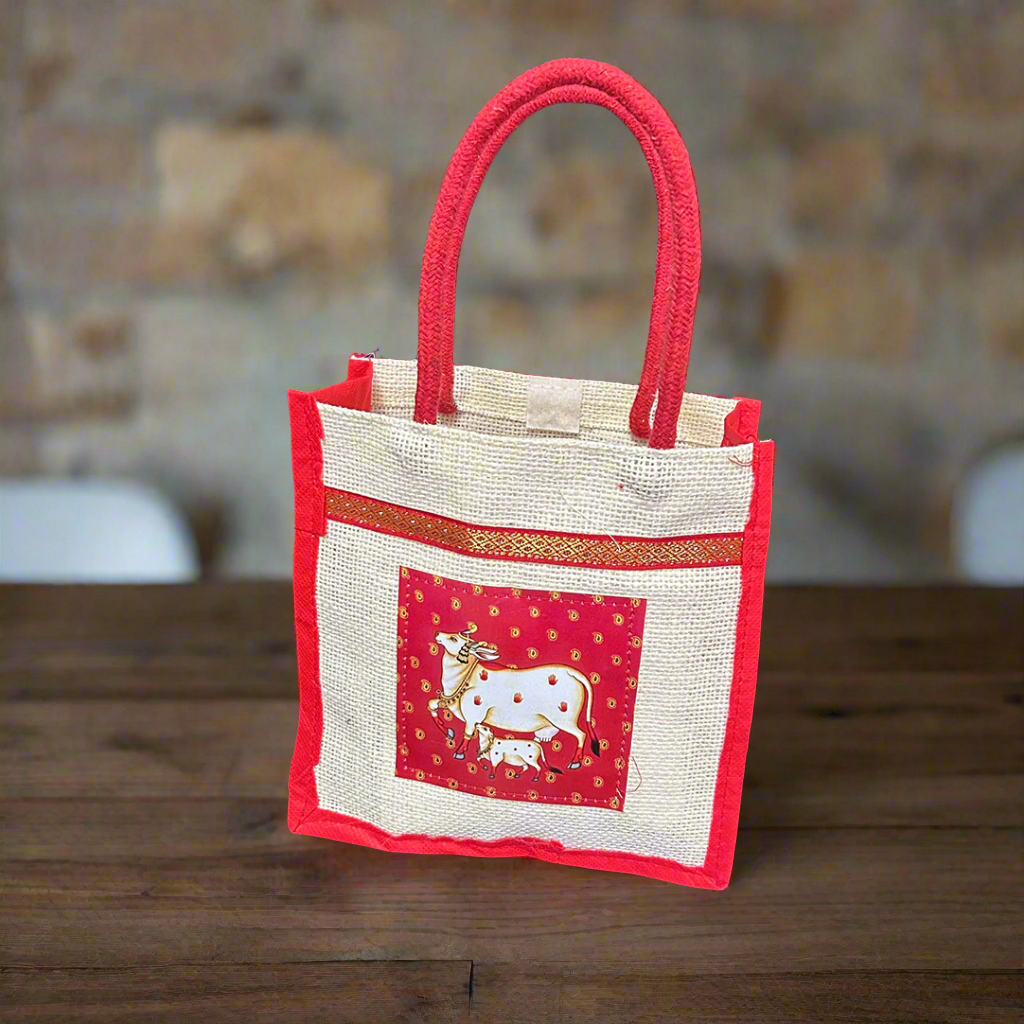 Pichwai Cow Jute Bag