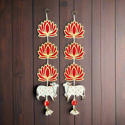 Lotus And Cow Hangings (Pair)