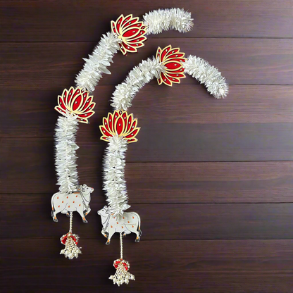 Lotus Gajra With Cow Hangings (Pair)