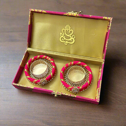 Red Pink Bangle Diya Hamper