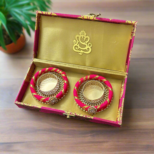 Red Pink Bangle Diya Hamper