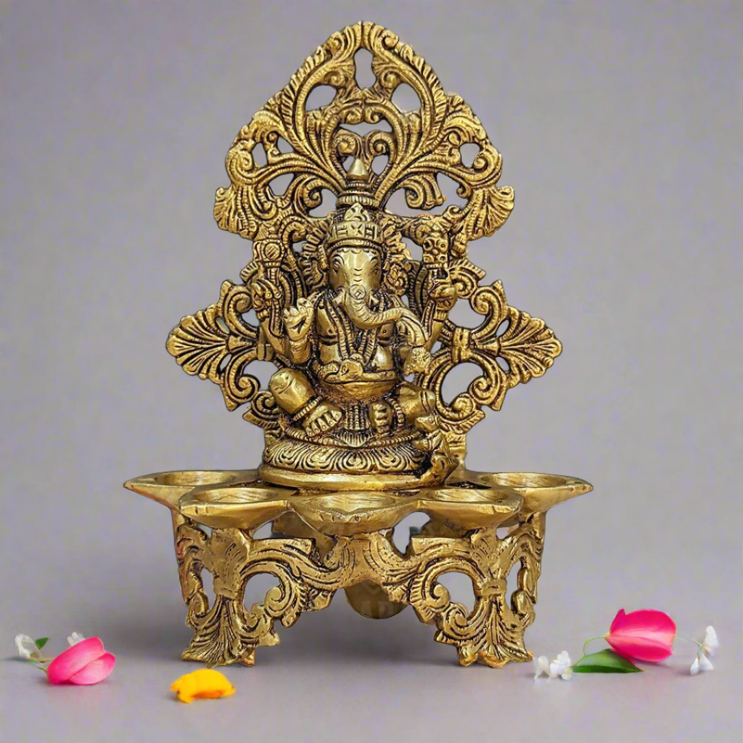 Brass Ganesh Frame Diya