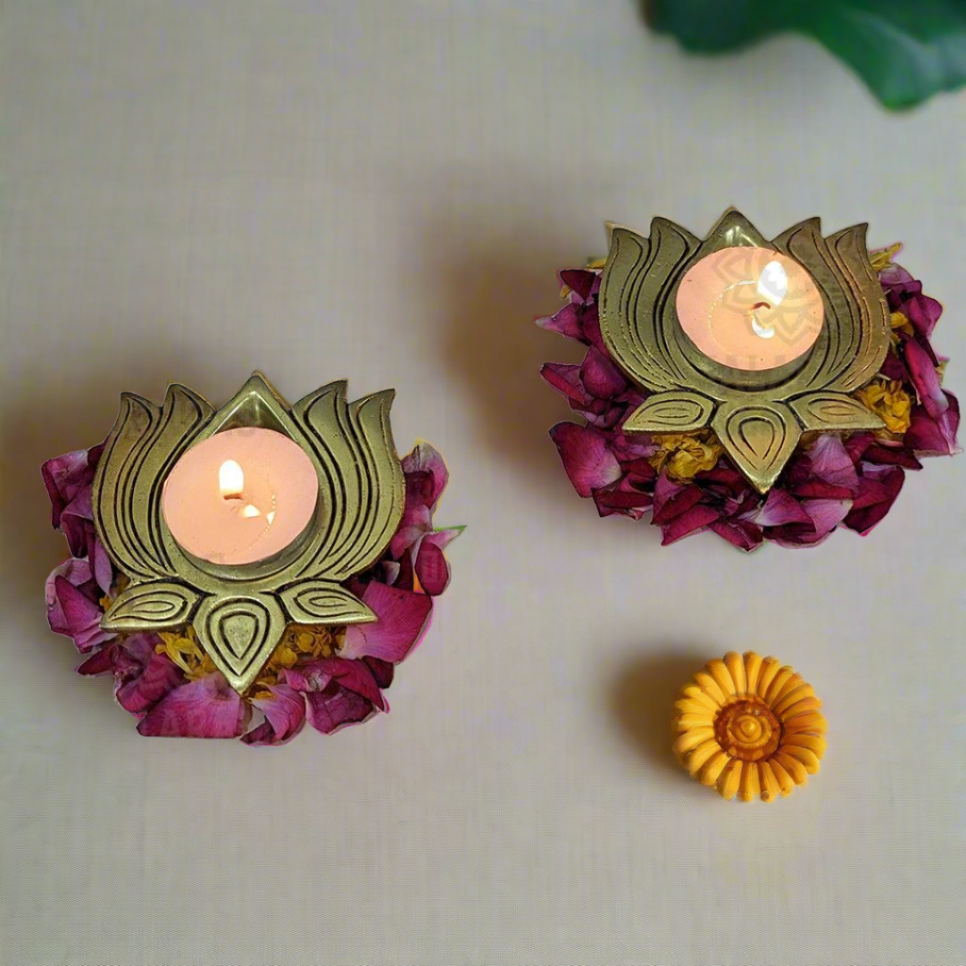 Lotus Diya (Set of 2)