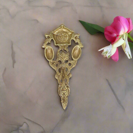 Twin Peacock Design Brass Pooja Spoon