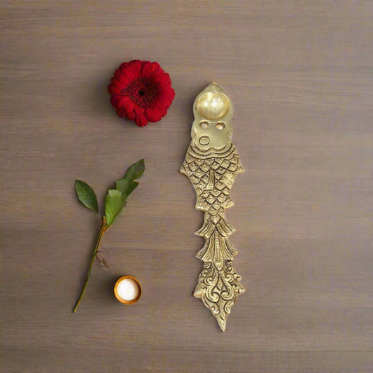 Brass Fish Design Pooja Spoon