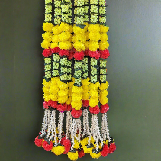 Decorative Yellow And Orange Marigold, Rajnigandha Dangler Strings