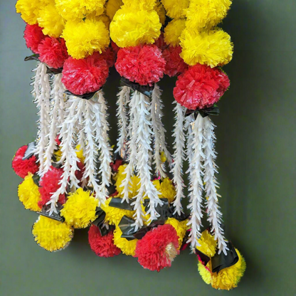 Decorative Yellow And Orange Marigold, Rajnigandha Dangler Strings