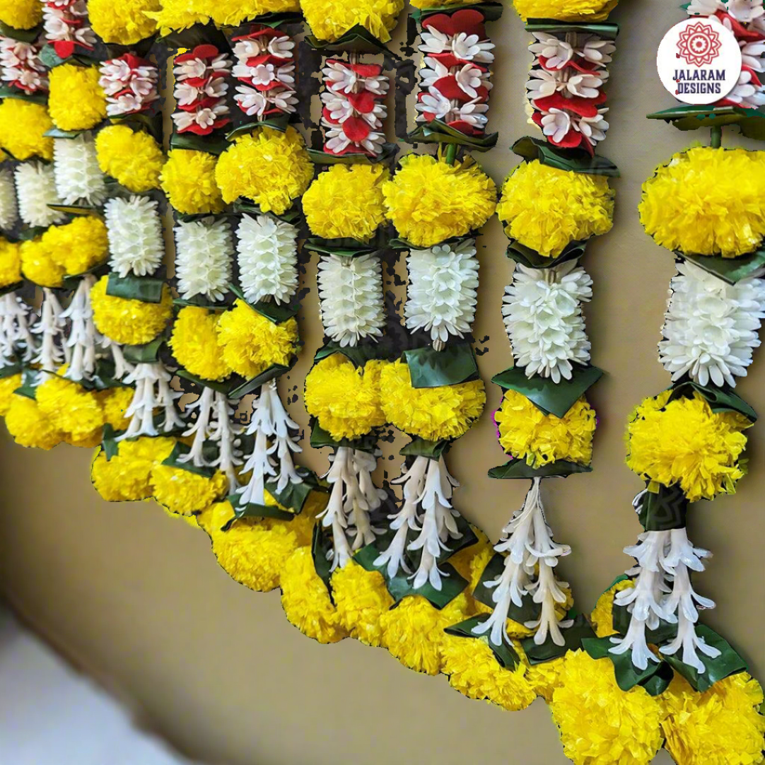 Decorative Yellow marigold And Rajnigandha Garland