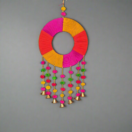 Ring Wall Hanging with Pom Pom