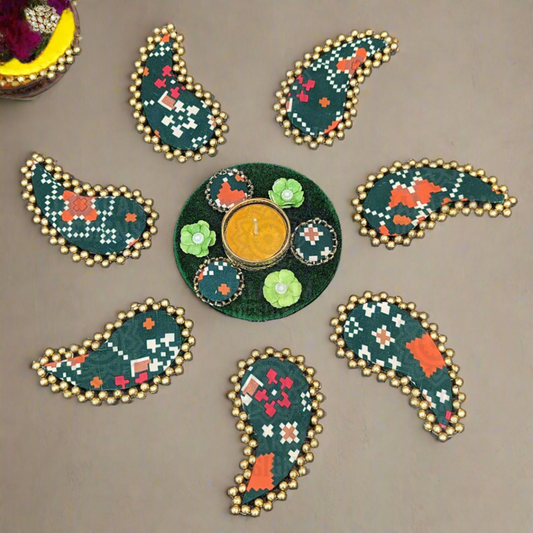 Rangoli Mat Green