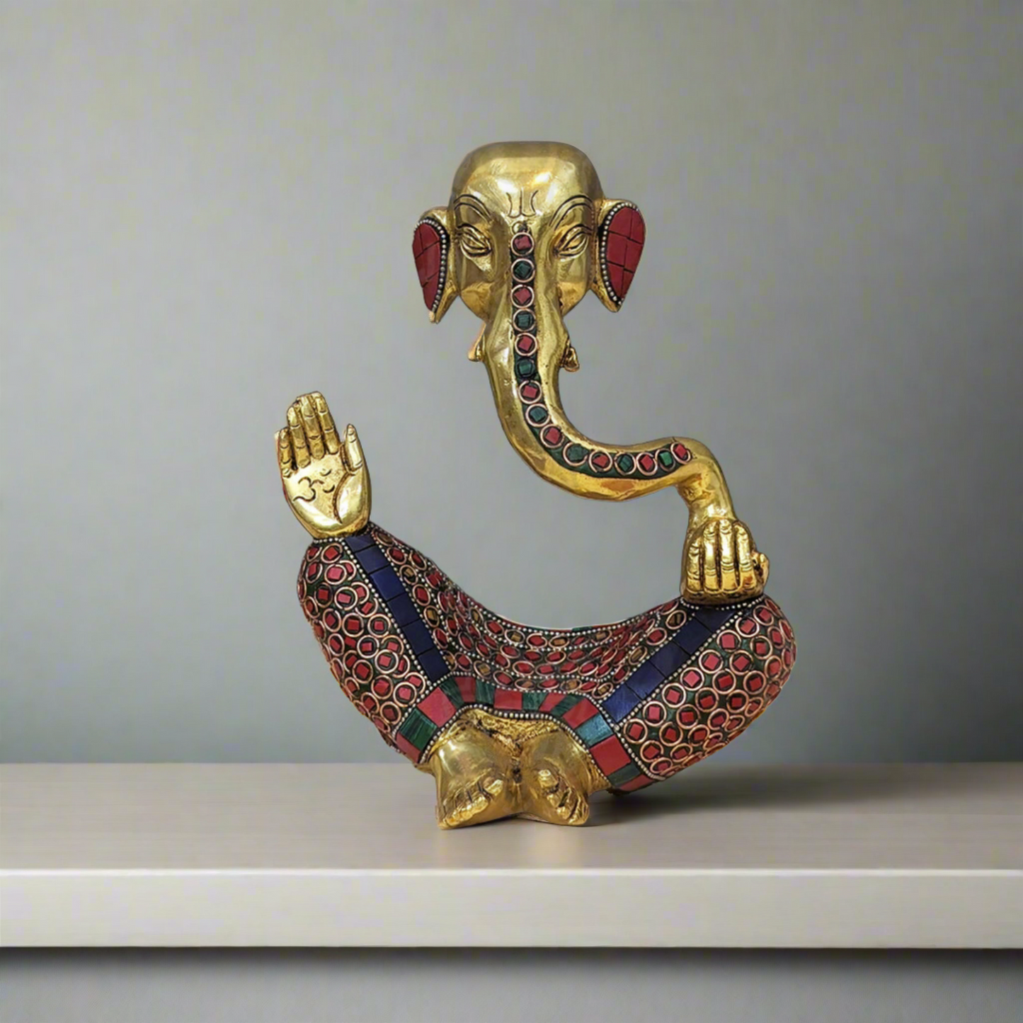 Modern Lord Ganesha Idol with Colorful Stone