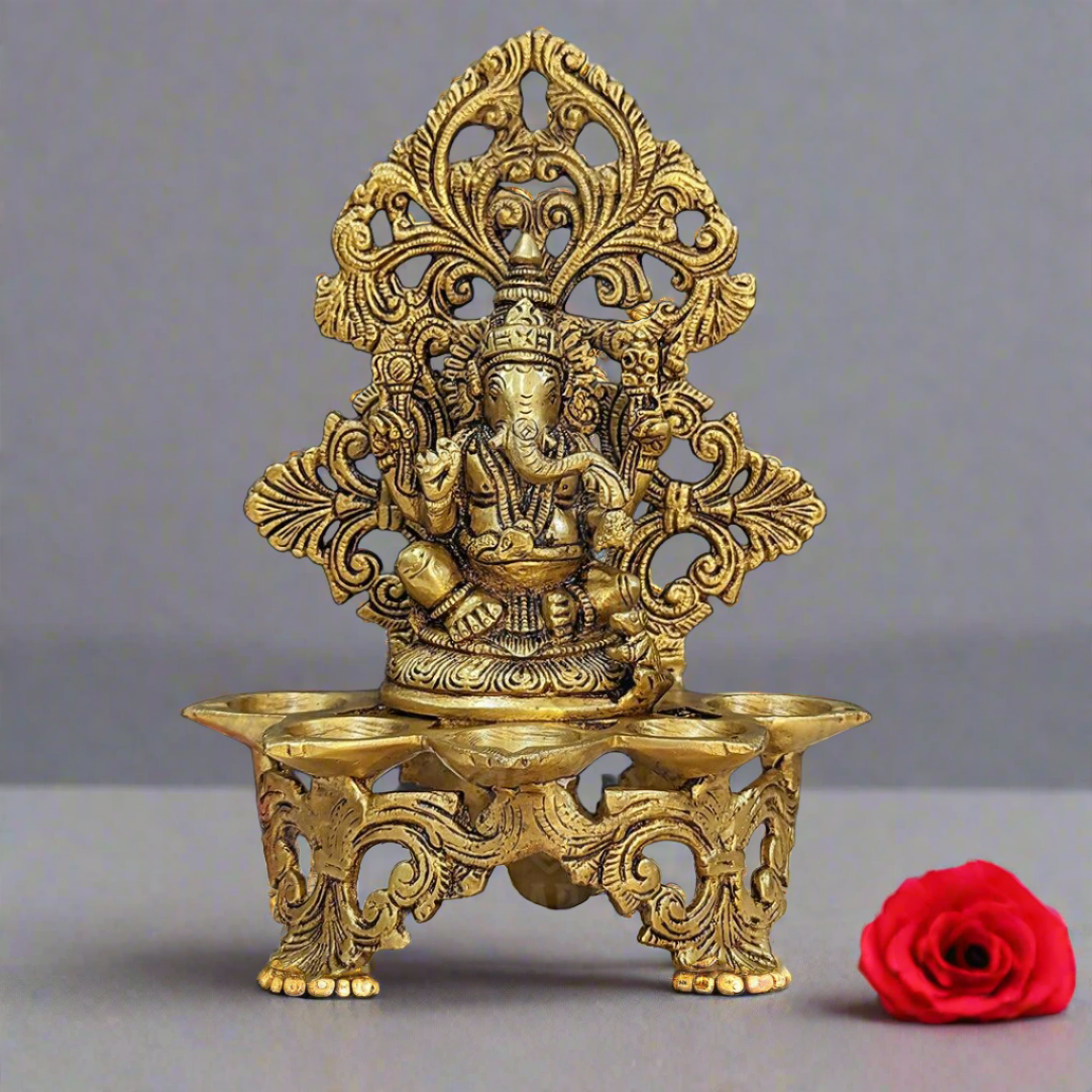 Brass Ganesh Frame Diya