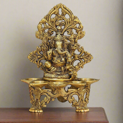 Brass Ganesh Frame Diya