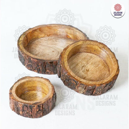 Set of 3 Wooden Bowls for Keeping your Stuff or Making Candles ( In Mango Wood )