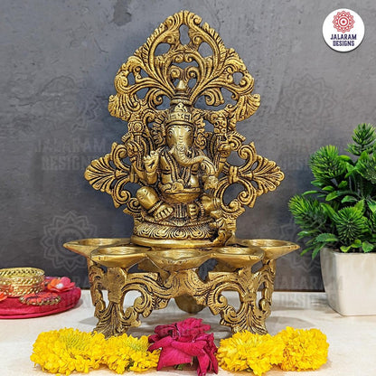 Brass Ganesh Frame Diya